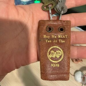 Vintage Brown Leather Key Holder 1928